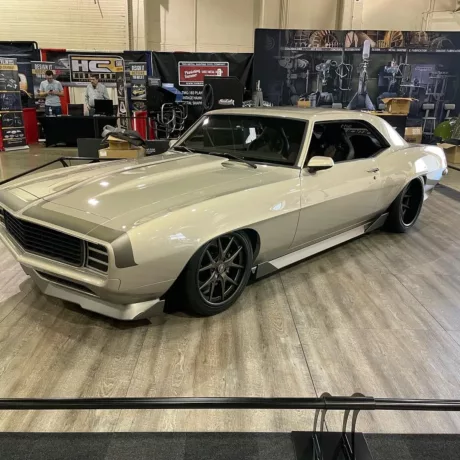 Classic car on smoked oak