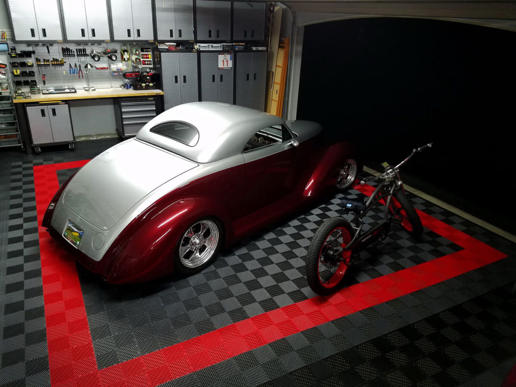 Garage with a classic car