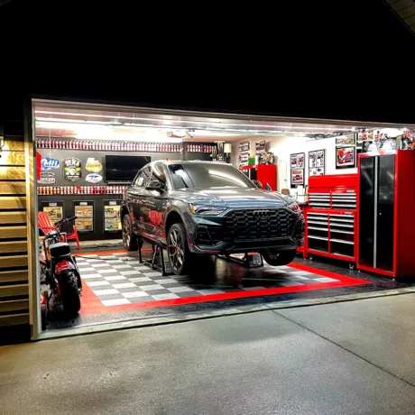 brandon burrell garage with audi suv