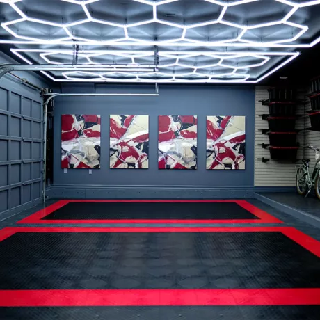 nancy turner garage with hexglow lights