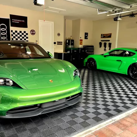 Lime green porsches