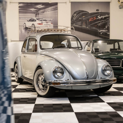 View of the VW Beetle and the vintage BMW View of the VW Beetle and the vintage BMW