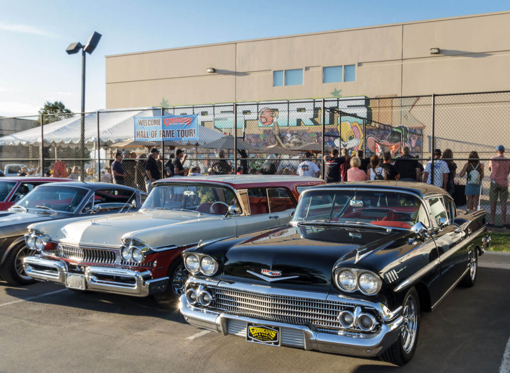 The Goodguys Hall of Fame Tour gathers at RaceDeck&#039;s manufacturing facility.