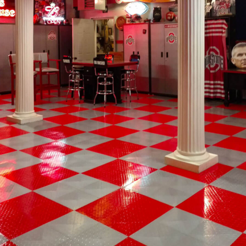 Ohio State Buckeyes themed garage