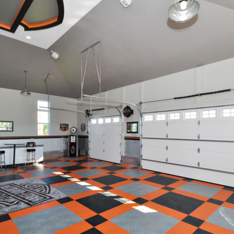 Harley-Davidson themed garage