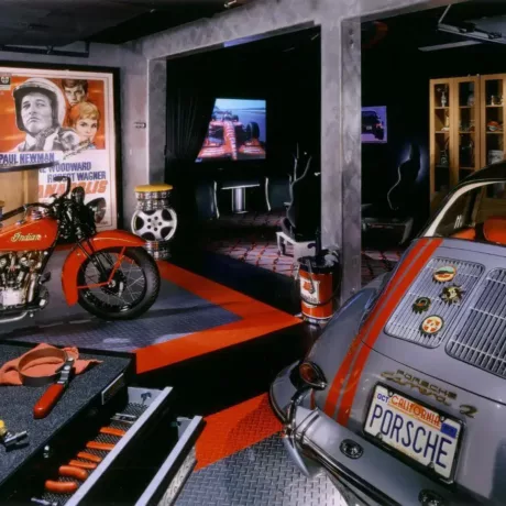 man cave vintage indian motorcycle
