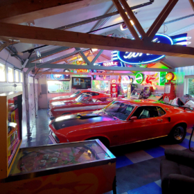 The couple&#039;s car collection showcased in their garage