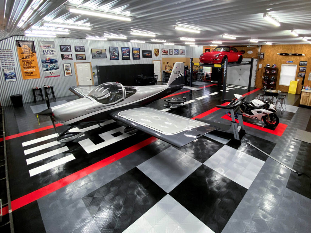 Overhead view of Paul&#039;s custom garage and airplane hangar