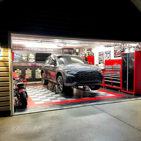 brandon burrell garage with audi suv
