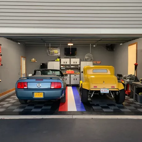 hot rod and ford mustang