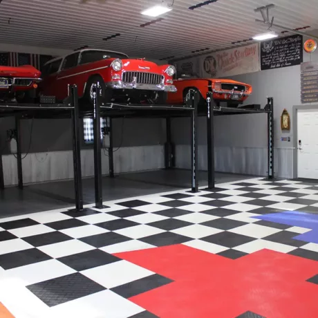 garage with lifts