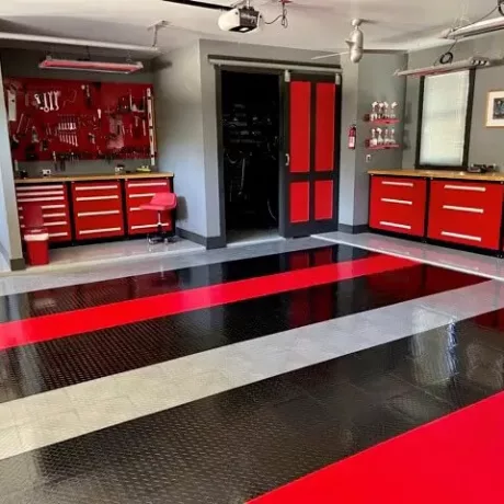 RaceDeck Tuffshield Garage BlackAlloyRed