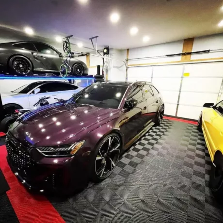 ff blk red multi car garage lift