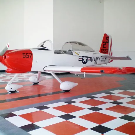 navy airplane red white