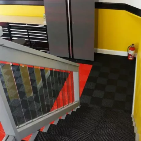 on the stairs